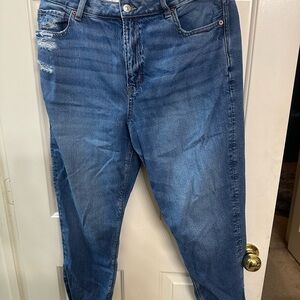American Eagle Outfitters Distressed Blue Mom Jeans